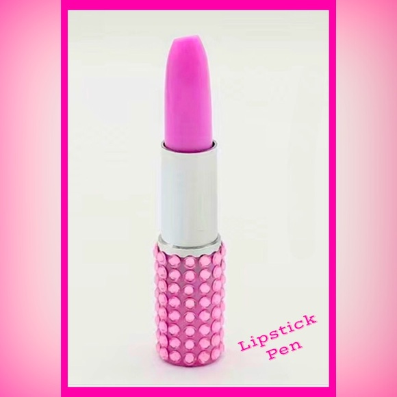 Pink Rhinestone Lipstick Pen - Picture 2 of 4